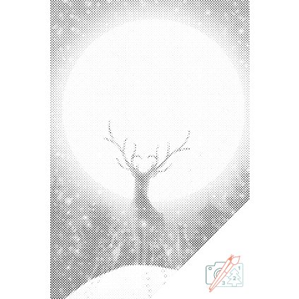 Dotting points - Deer under the Full Moon