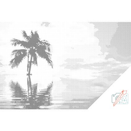 Dotting points - Palm Tree in the Sea