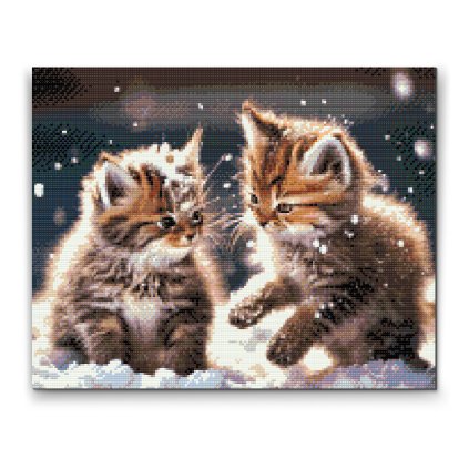 Diamond Painting - Kittens in the snow 