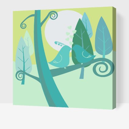 Paint by Number - Green birds