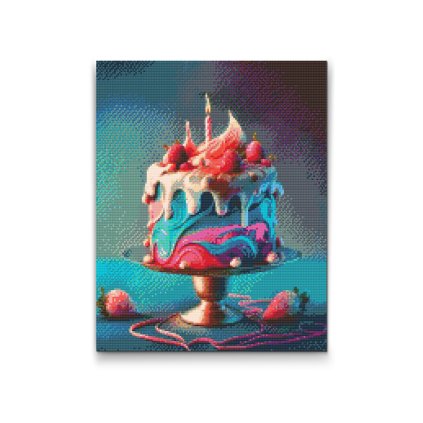 Diamantové malování - Narozeninový dort