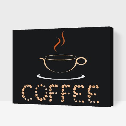 Malování podle čísel - Kávová zrna Coffee