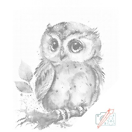 Tečkování - Sova s velkýma očky