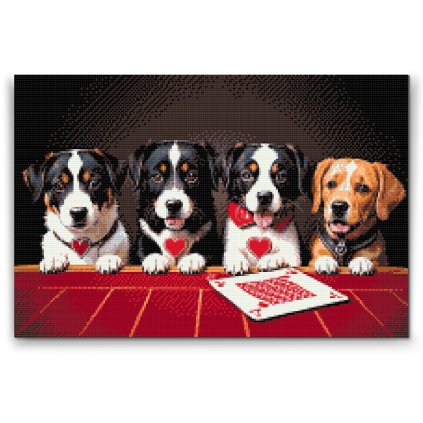 Diamantové malování - Psí karetní hra