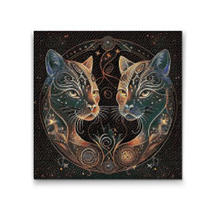 Diamantové malování - Astrologické kočky