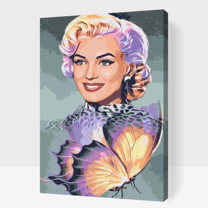 Malování podle čísel - Marilyn Monroe s motýlem