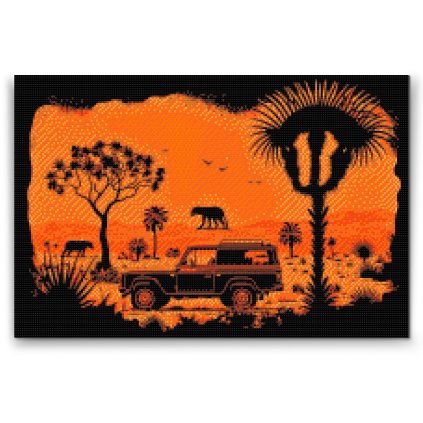 Diamantové malování - Safari