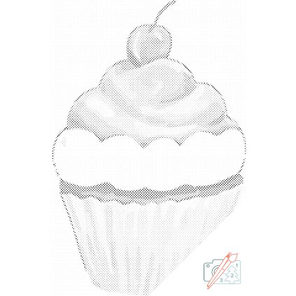 Tečkování - Muffin s třešničkou