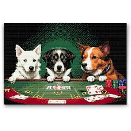 Diamantové malování - Psí poker 2