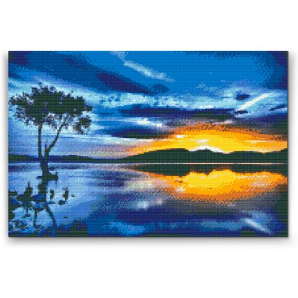 Diamond Painting - Sunset and Dark Tree