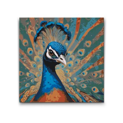 M2_Painting_by_Numbers_-_Peacock_in_shades_of_turquoise_and_orange