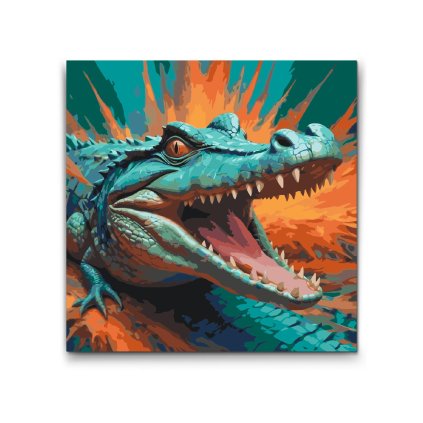 M2_Painting_by_Numbers_-_Crocodile_in_shades_of_turquoise_and_orange