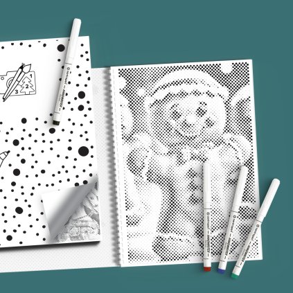 Dottingboek - Kerstmis (Variant 3 kleuren (zwart, blauw, goud))