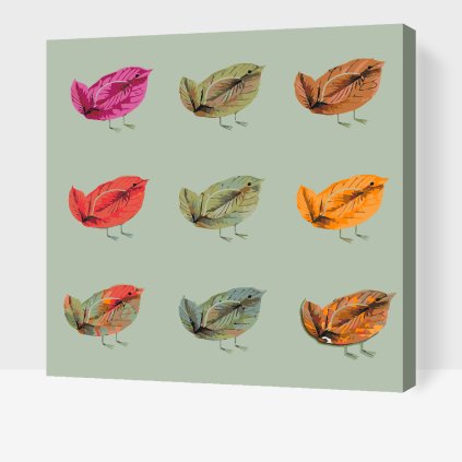 Paint by Number - Birds Made of Leaves