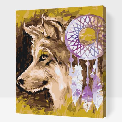 Paint by Number - Wolf and Dream Catcher