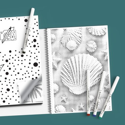 Dottingboek - Zomer (Variant 3 kleuren (zwart, blauw, goud))