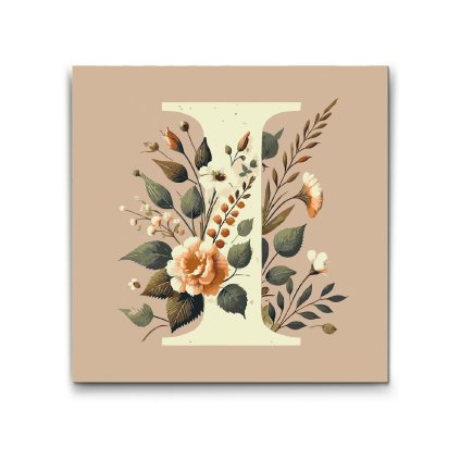 M2_Painting_by_Numbers_-_Letter_I_-_Floral_Pattern
