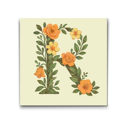 M2_Painting_by_Numbers_-_Letter_R_-_Floral_Pattern