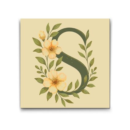 M2_Painting_by_Numbers_-_Letter_S_-_Floral_Pattern