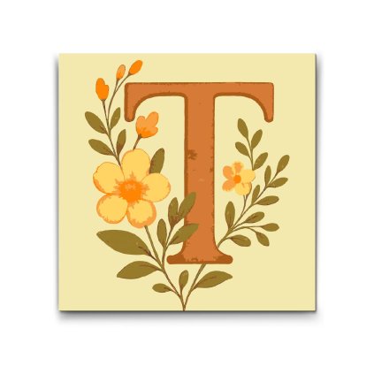 M2_Painting_by_Numbers_-_Letter_T_-_Floral_Pattern
