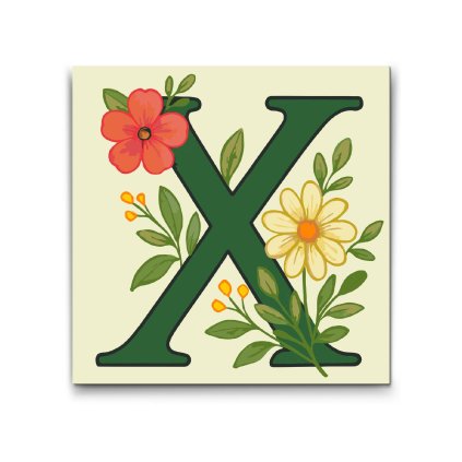 M2_Painting_by_Numbers_-_Letter_X_-_Floral_Pattern