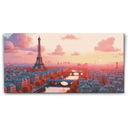 Diamond painting - Zonsondergang in Parijs – Frankrijk