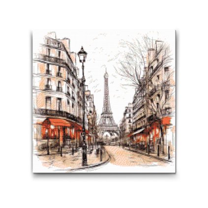 Diamond painting - Tekening van Parijs – Frankrijk
