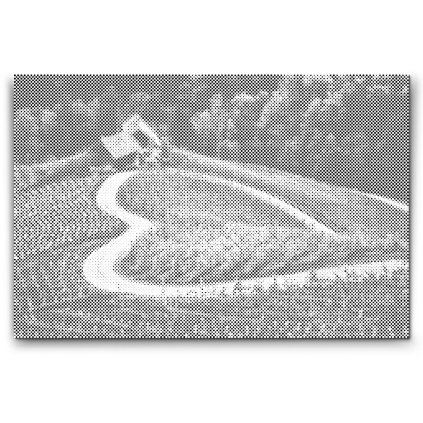 Dot painting - Wijngaard langs de weg in hartvorm, Maribor - Slovenië