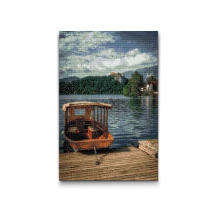 Diamond painting - Boot op het meer van Bled - Slovenië