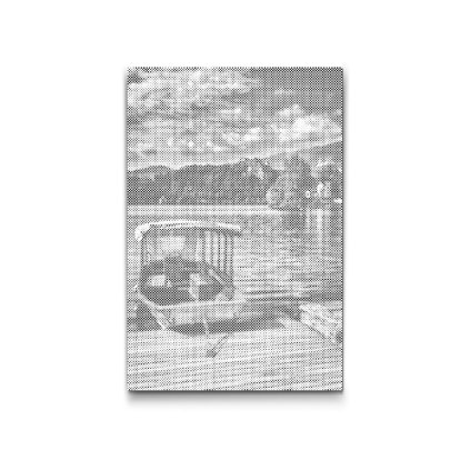 Dot painting - Boot op het meer van Bled - Slovenië