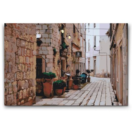 Schilderen op nummer - Uitzicht op de straat - Kroatië