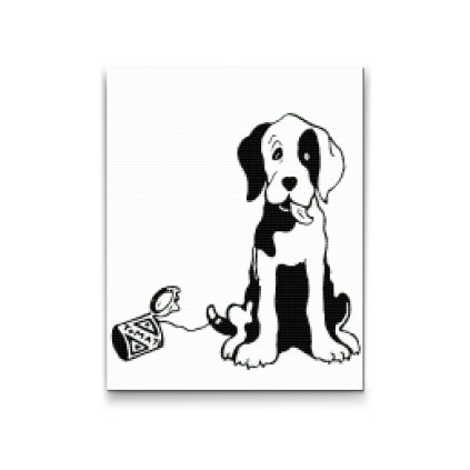 Diamond Painting - B/W Dog