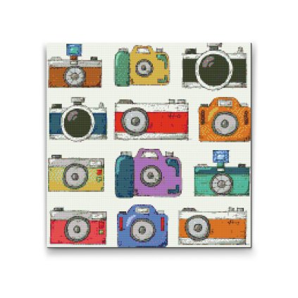 Diamond Painting - Colorful Cameras