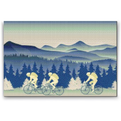 Diamond Painting - Cyclist in the Forest