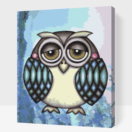 Paint by Number - Owl with Pink Cheeks
