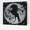 Paint by Number - Silhouette of a Horse on the Moon