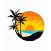 Diamond Painting - Beach, Palms, Sunset