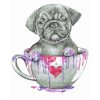 Diamond Painting - Pug in a Painted Mug