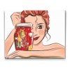 Diamond Painting - Woman Smile behind the Bottle