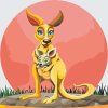 Paint by Number - Kangaroo with Cub
