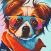 Diamond Painting - Dog with Stylish Glasses 1