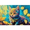 Diamond Painting - Kitten amongst the Leaves