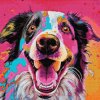 Diamantové malování - Pes se svítícími barvami