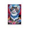 Diamond Painting - Kitten surrounded with flowers