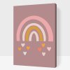 Malování podle čísel - Duha se srdíčky
