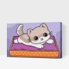 Paint by Number - Kitten on Purple Blanket