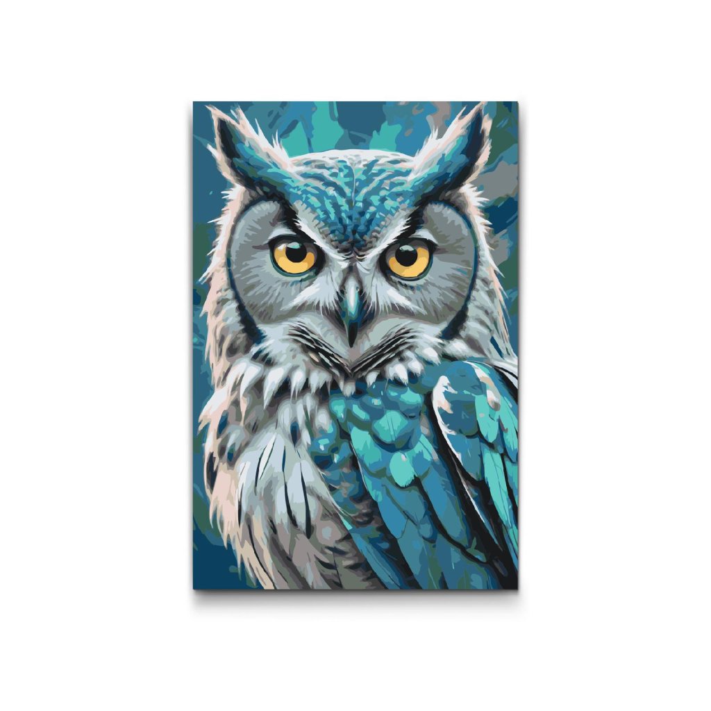 M2_Painting_by_Numbers_-_Owl_in_shades_of_dark_turquoise