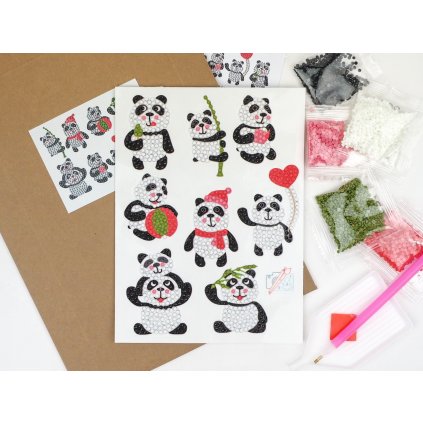 Diamond stickers - Pandas