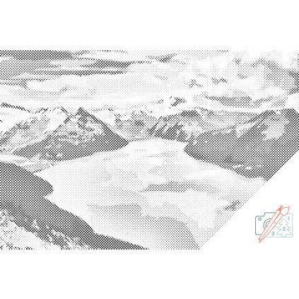 Dotting points - Snowy Mountains by the Lake