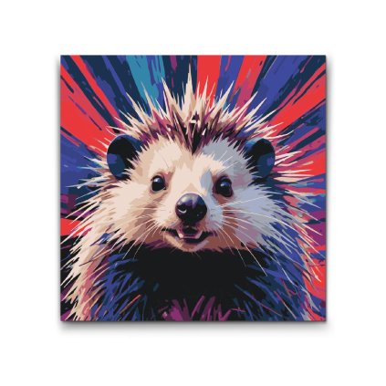 M2_Painting_by_Numbers_-_Porcupine_in_shades_of_red_and_blue